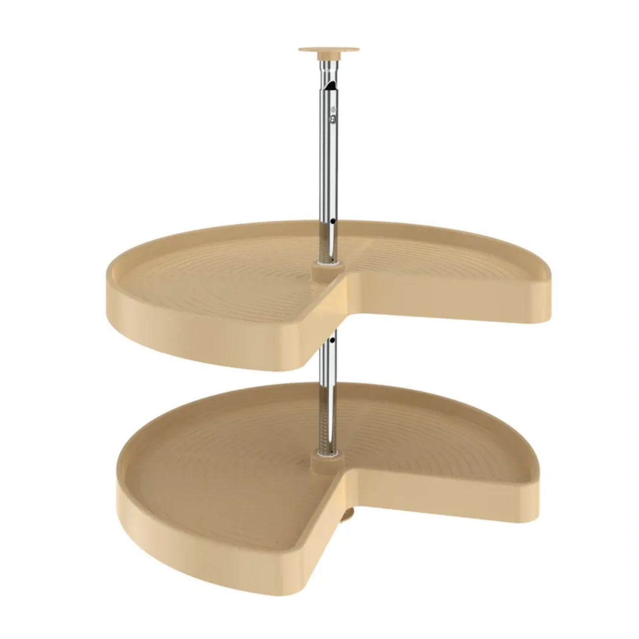 Lazy Susan – Kidney-Shaped, Polymer, 2-Shelf Organizer for Base & Lower Cabinets