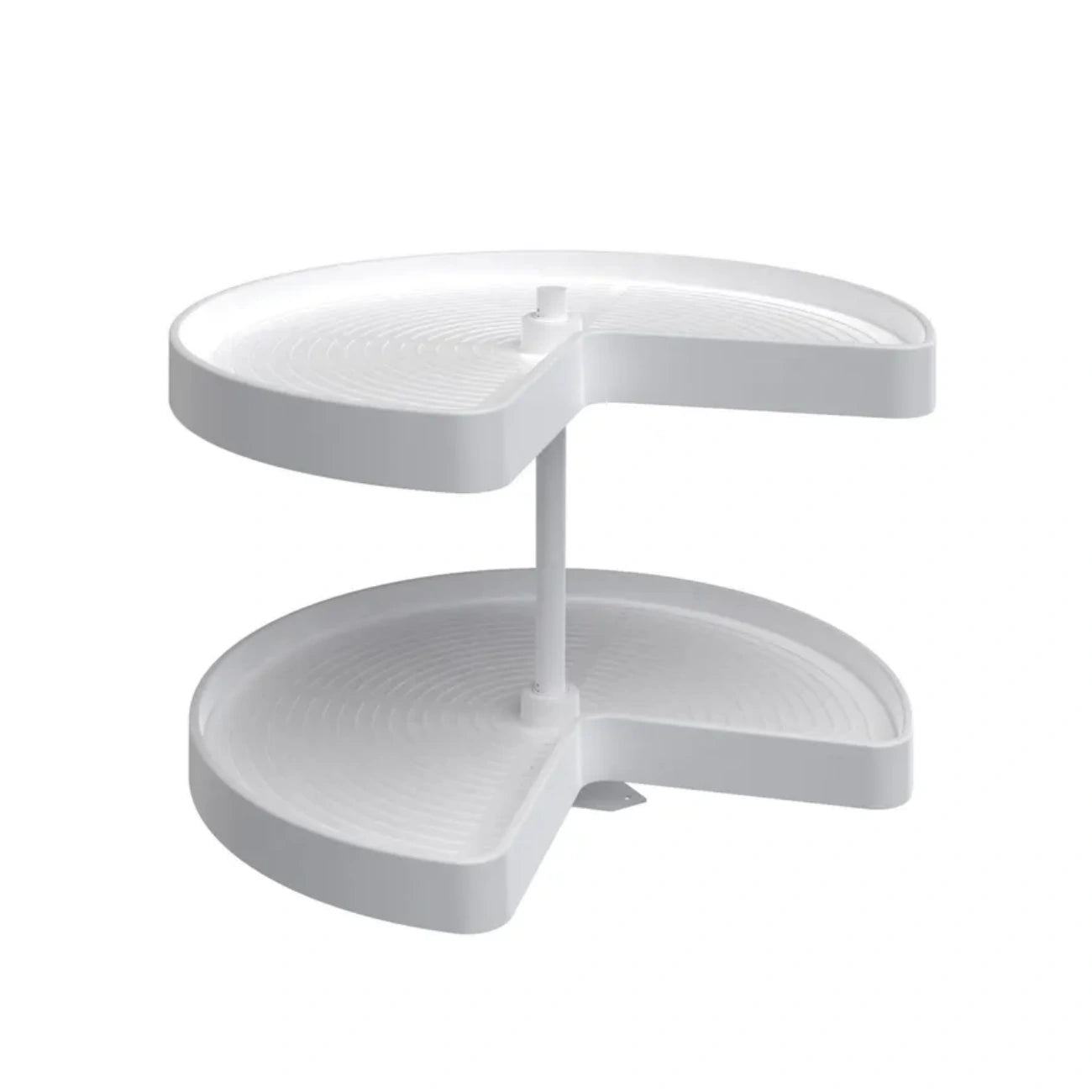 Lazy Susan – Kidney-Shaped, Polymer, 2-Shelf Organizer for Base & Lower Cabinets