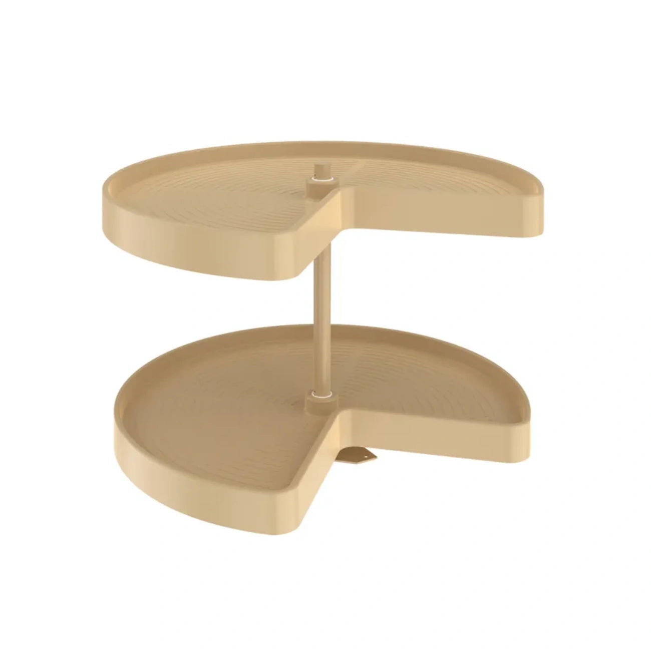 Lazy Susan – Kidney-Shaped, Polymer, 2-Shelf Organizer for Base & Lower Cabinets