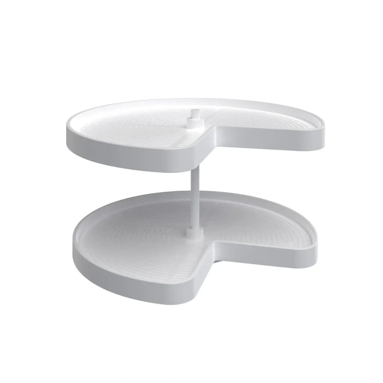 Lazy Susan – Kidney-Shaped, Polymer, 2-Shelf Organizer for Base & Lower Cabinets