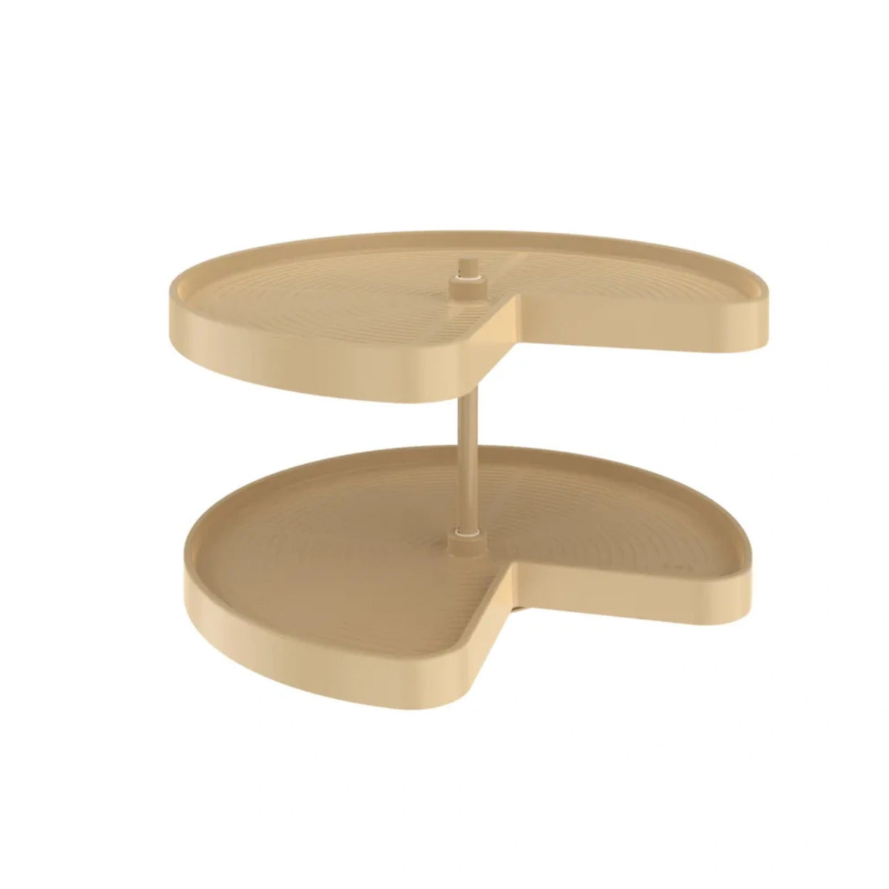 Lazy Susan – Kidney-Shaped, Polymer, 2-Shelf Organizer for Base & Lower Cabinets