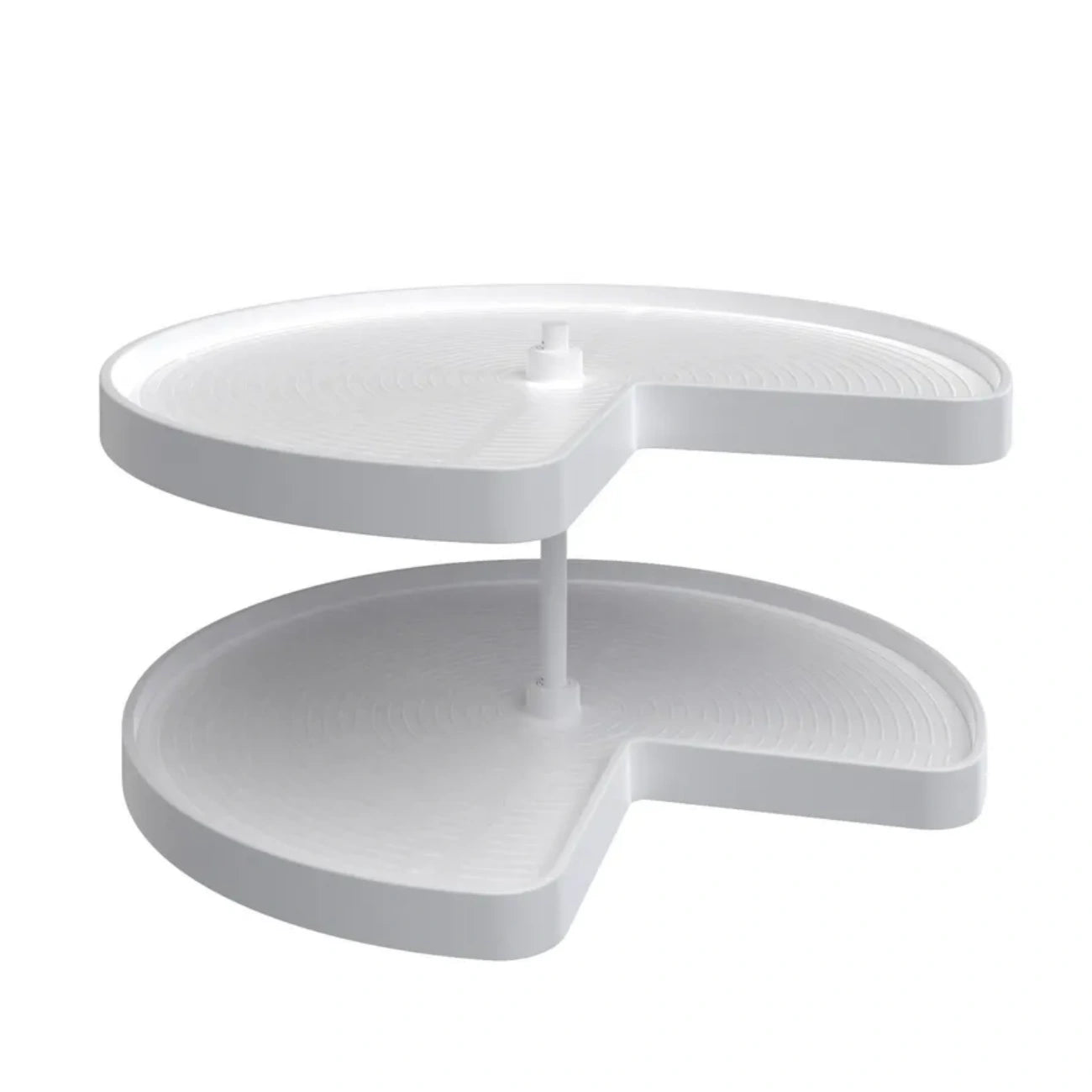 Lazy Susan – Kidney-Shaped, Polymer, 2-Shelf Organizer for Base & Lower Cabinets