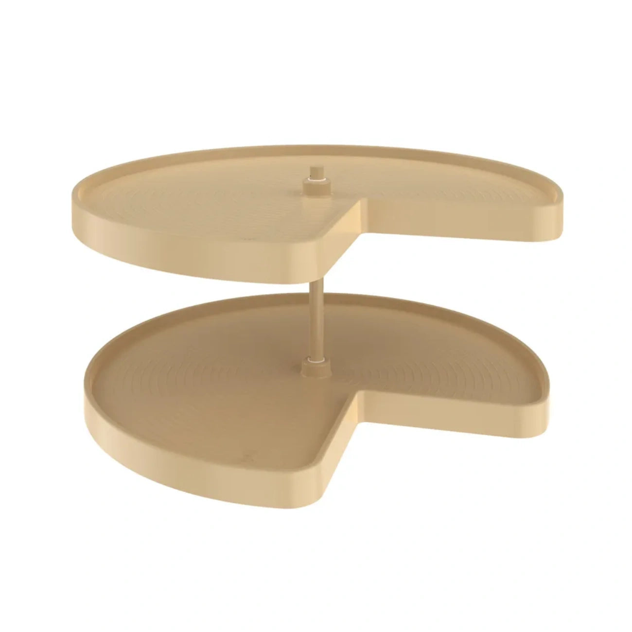 Lazy Susan – Kidney-Shaped, Polymer, 2-Shelf Organizer for Base & Lower Cabinets