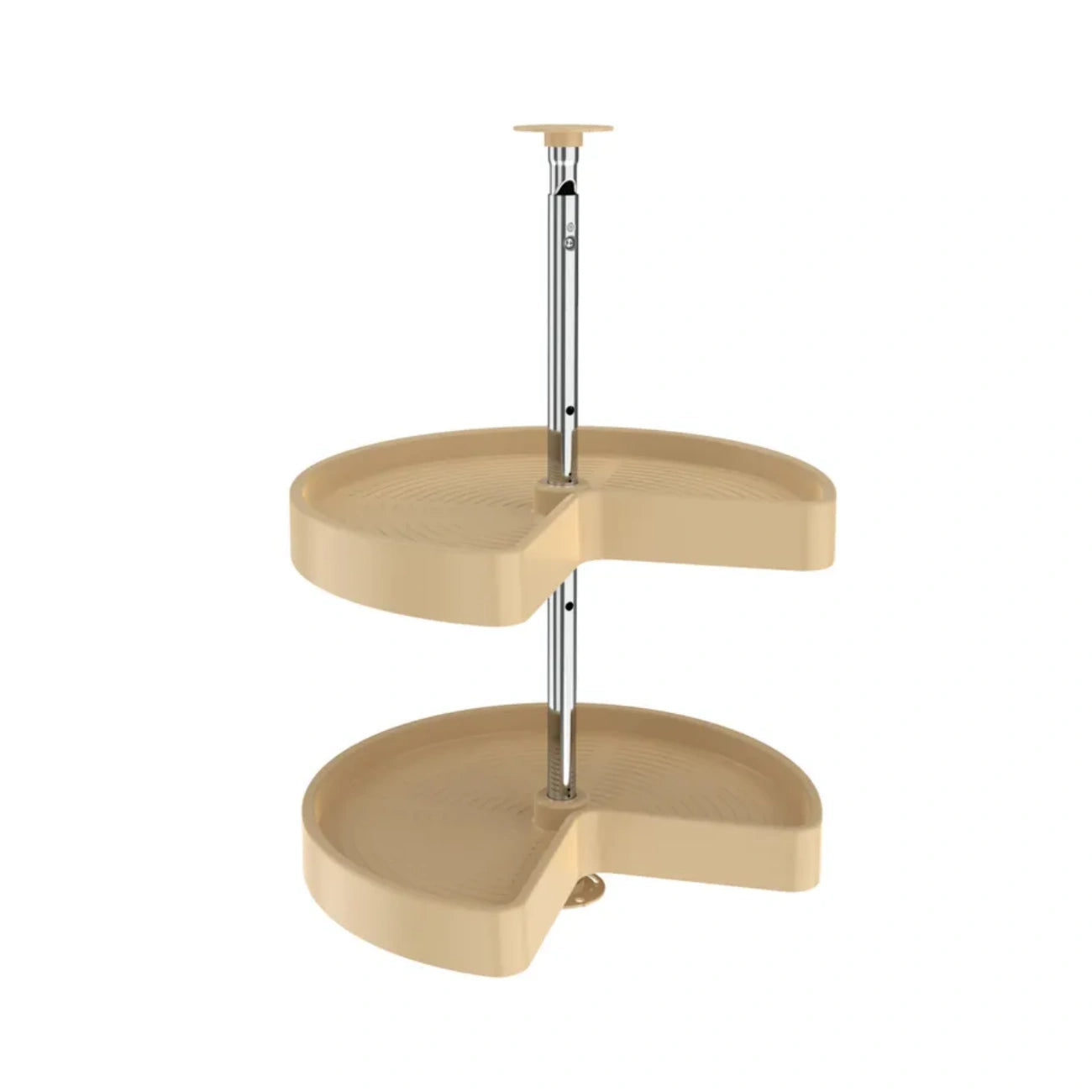 Lazy Susan – Kidney-Shaped, Polymer, 2-Shelf Organizer for Wall & Upper Cabinets