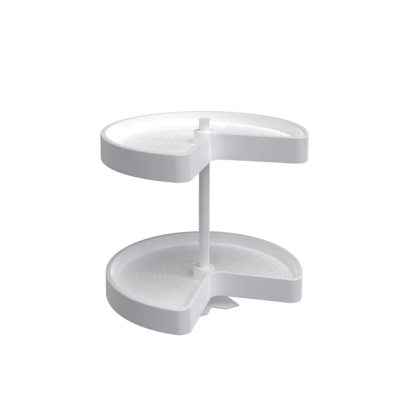 Lazy Susan – Kidney-Shaped, Polymer, 2-Shelf Organizer for Wall & Upper Cabinets