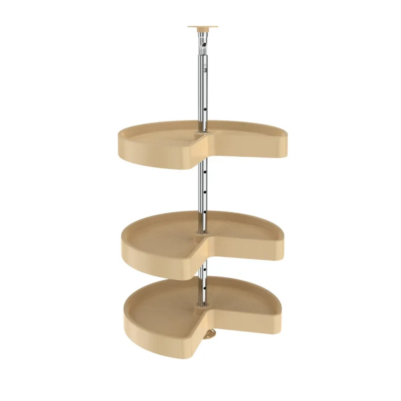 Lazy Susan – Kidney-Shaped, Polymer, 3-Shelf Organizer for Wall & Upper Cabinets