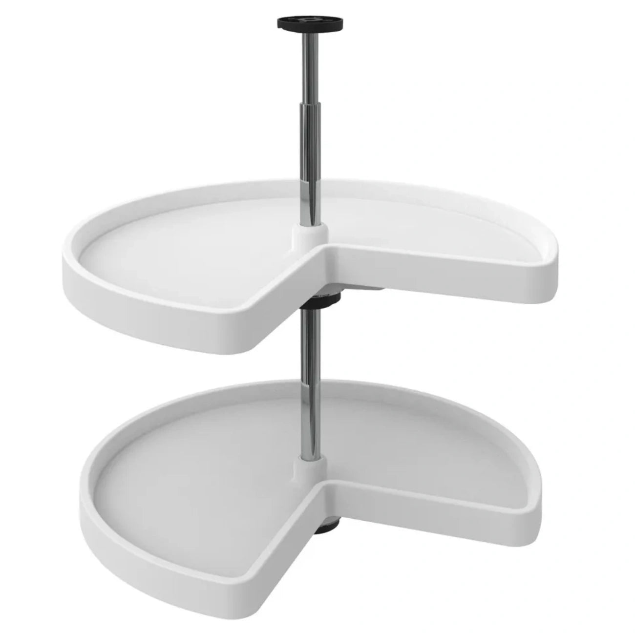 Lazy Susan – Value Line, Kidney-Shaped, Polymer, 2-Shelf Organizer for Base & Lower Cabinets