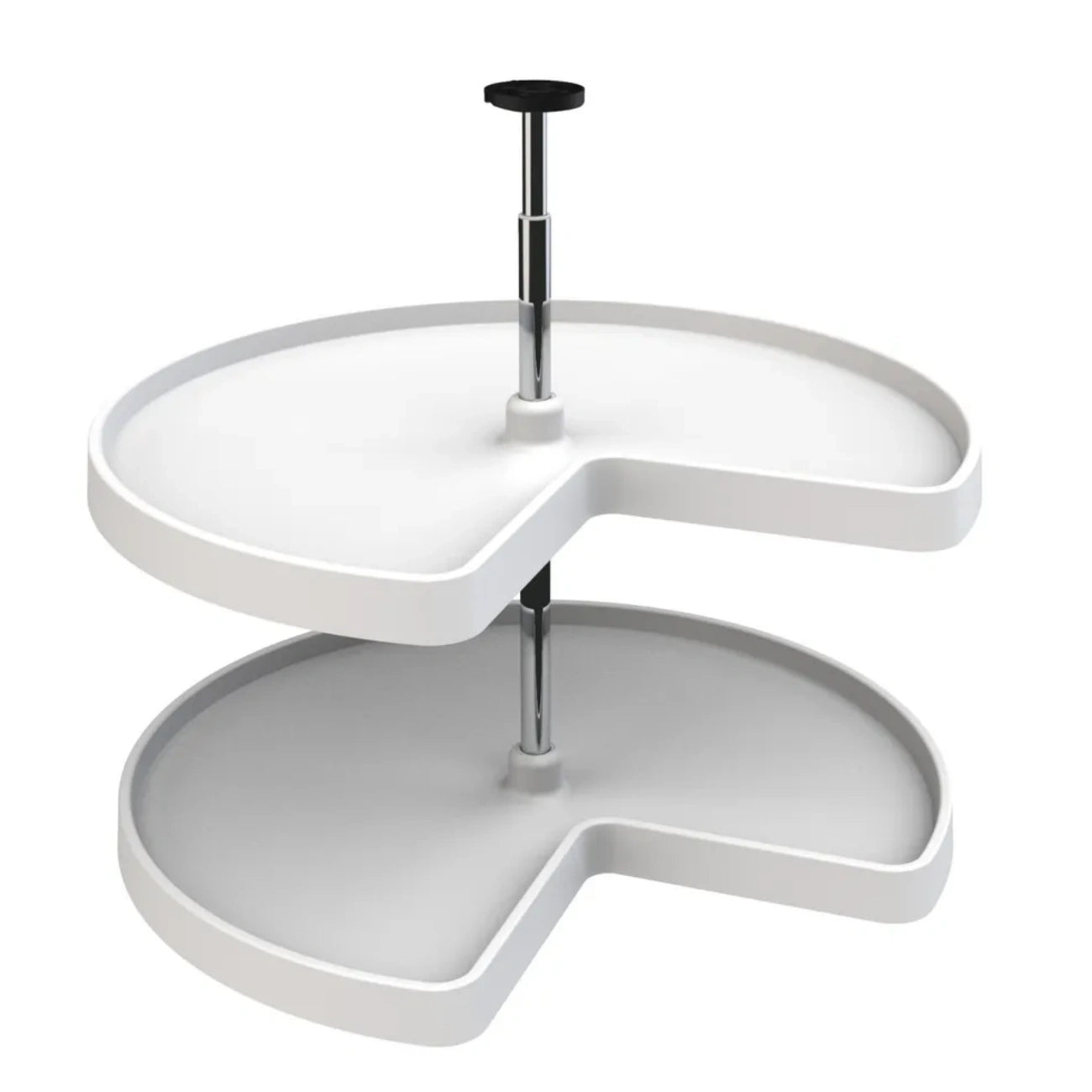 Lazy Susan – Value Line, Kidney-Shaped, Polymer, 2-Shelf Organizer for Base & Lower Cabinets