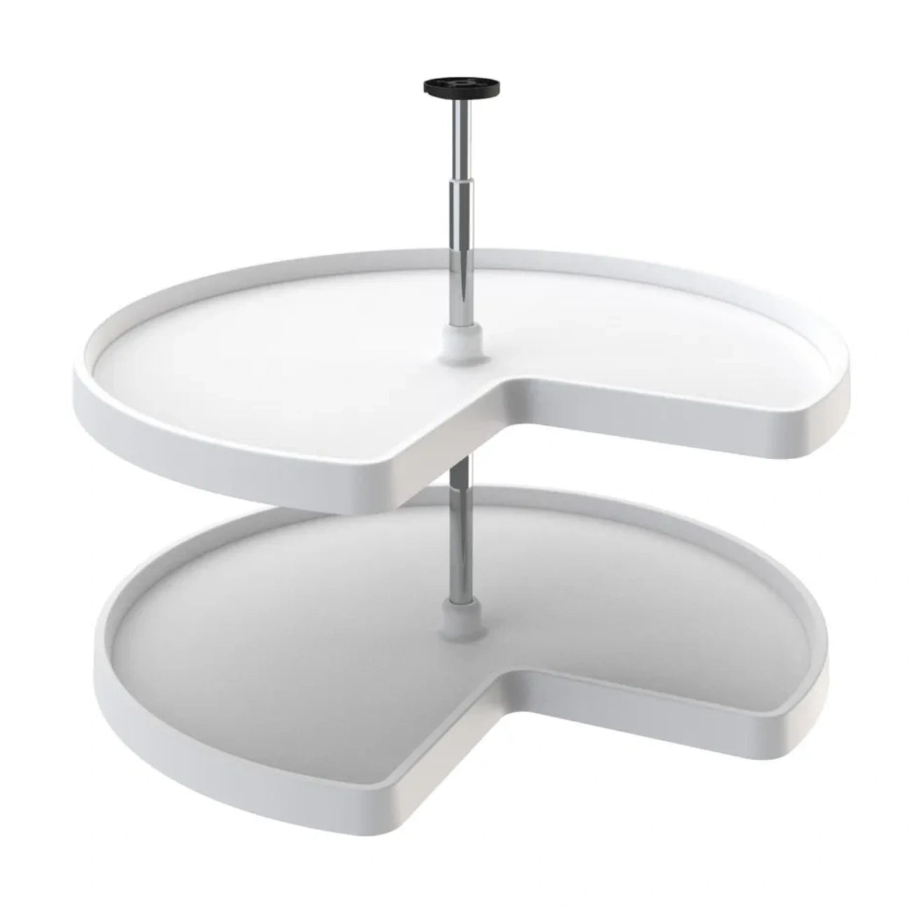 Lazy Susan – Value Line, Kidney-Shaped, Polymer, 2-Shelf Organizer for Base & Lower Cabinets