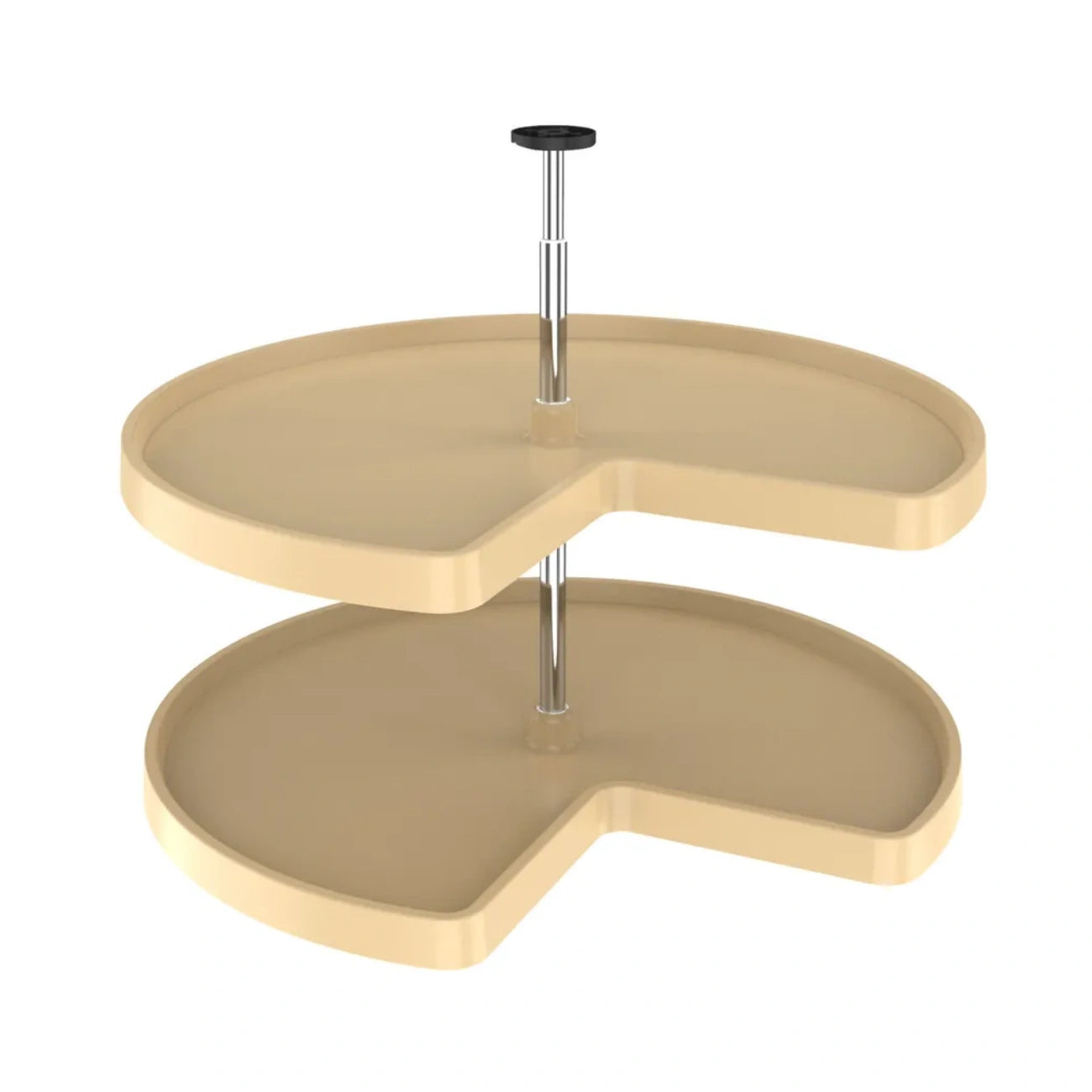 Lazy Susan – Value Line, Kidney-Shaped, Polymer, 2-Shelf Organizer for Base & Lower Cabinets