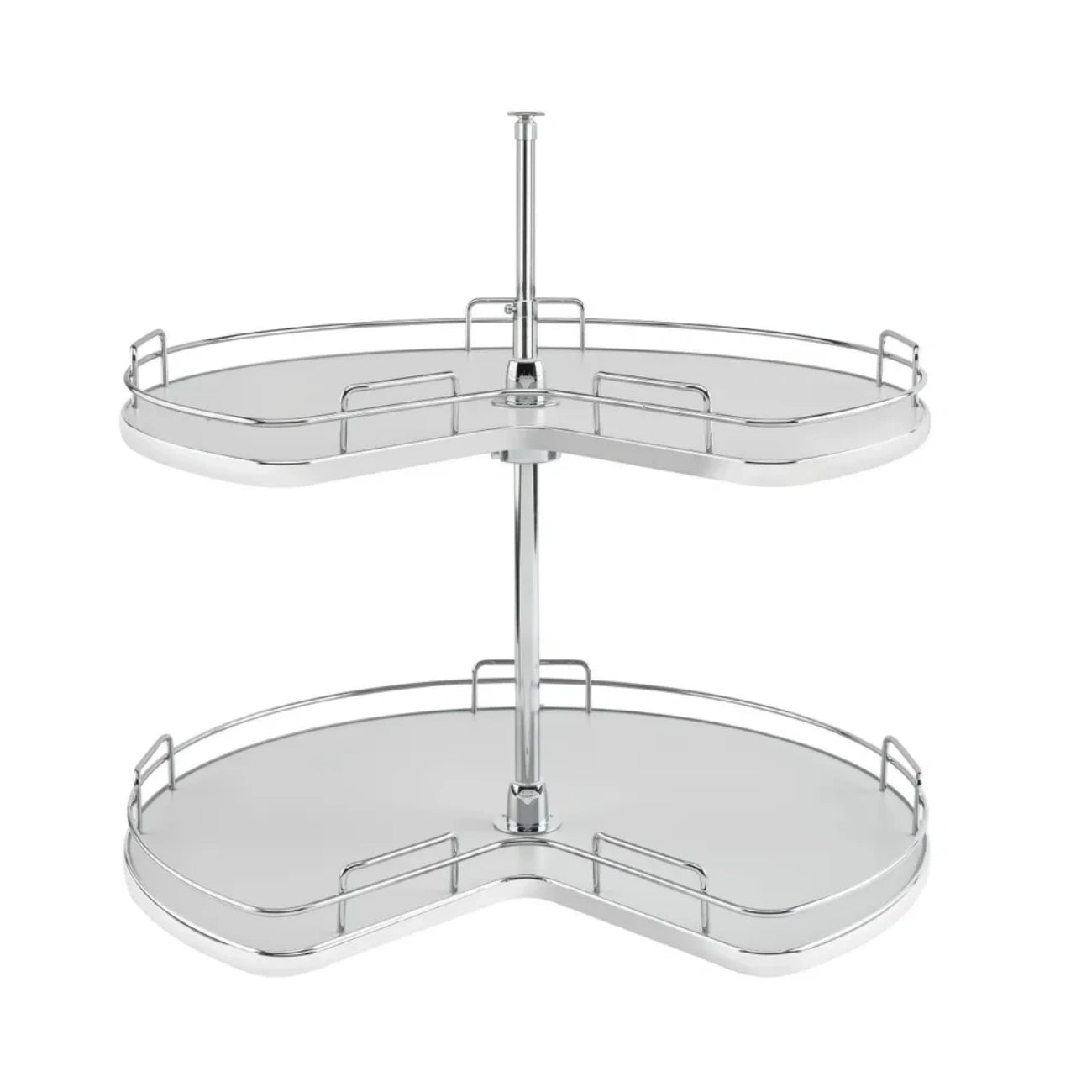 Solid Bottom 2-Shelf Kidney-Shaped Lazy Susan for Corner Base Cabinet