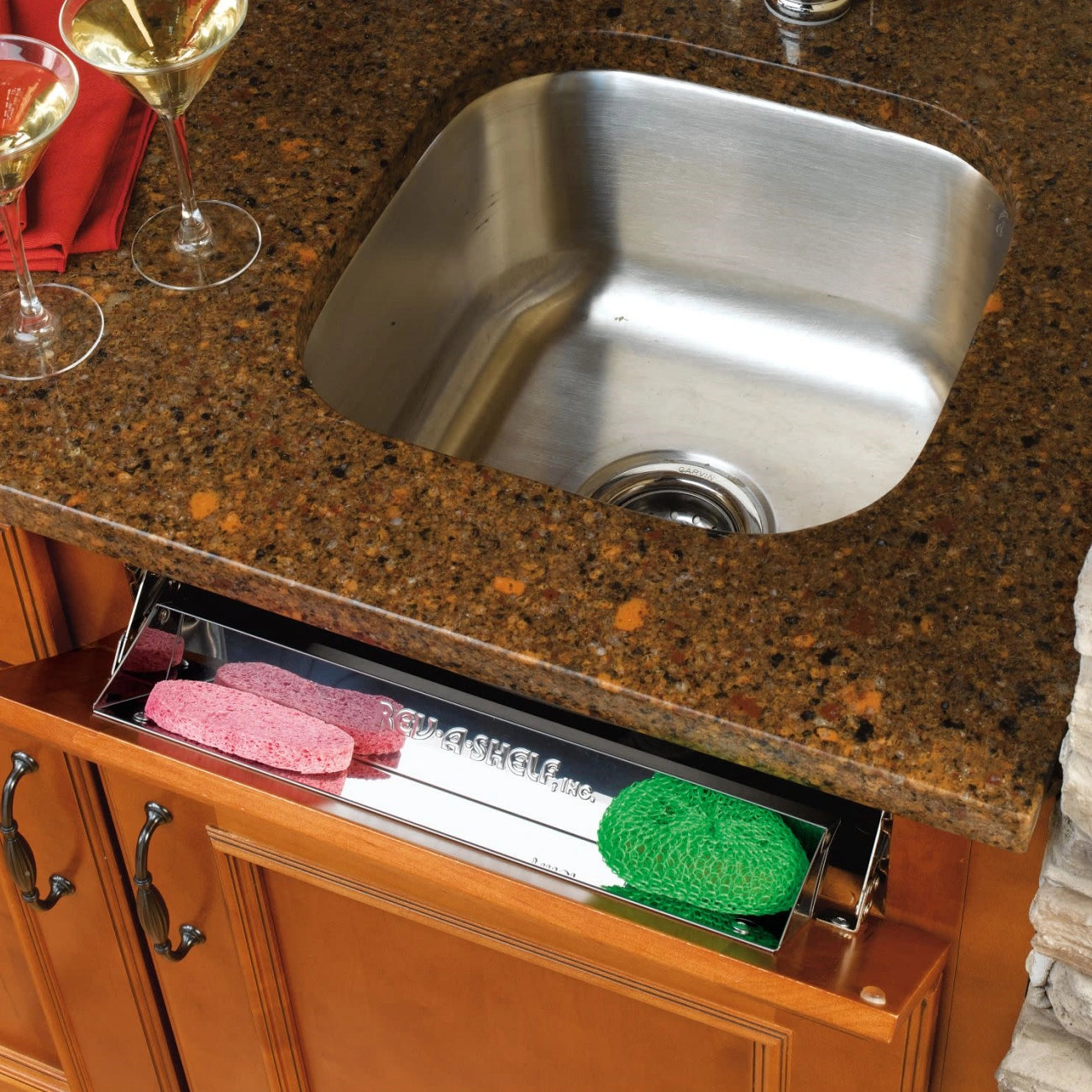 Stainless Steel Sink Front Tip-Out Trays