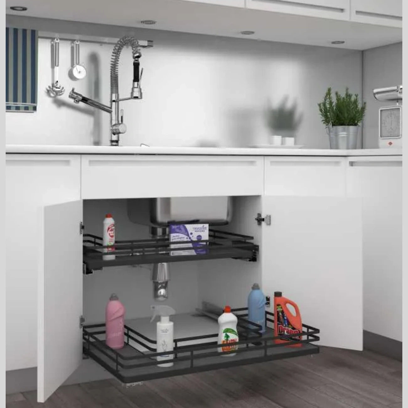 U-Shaped Solid Bottom Shelves