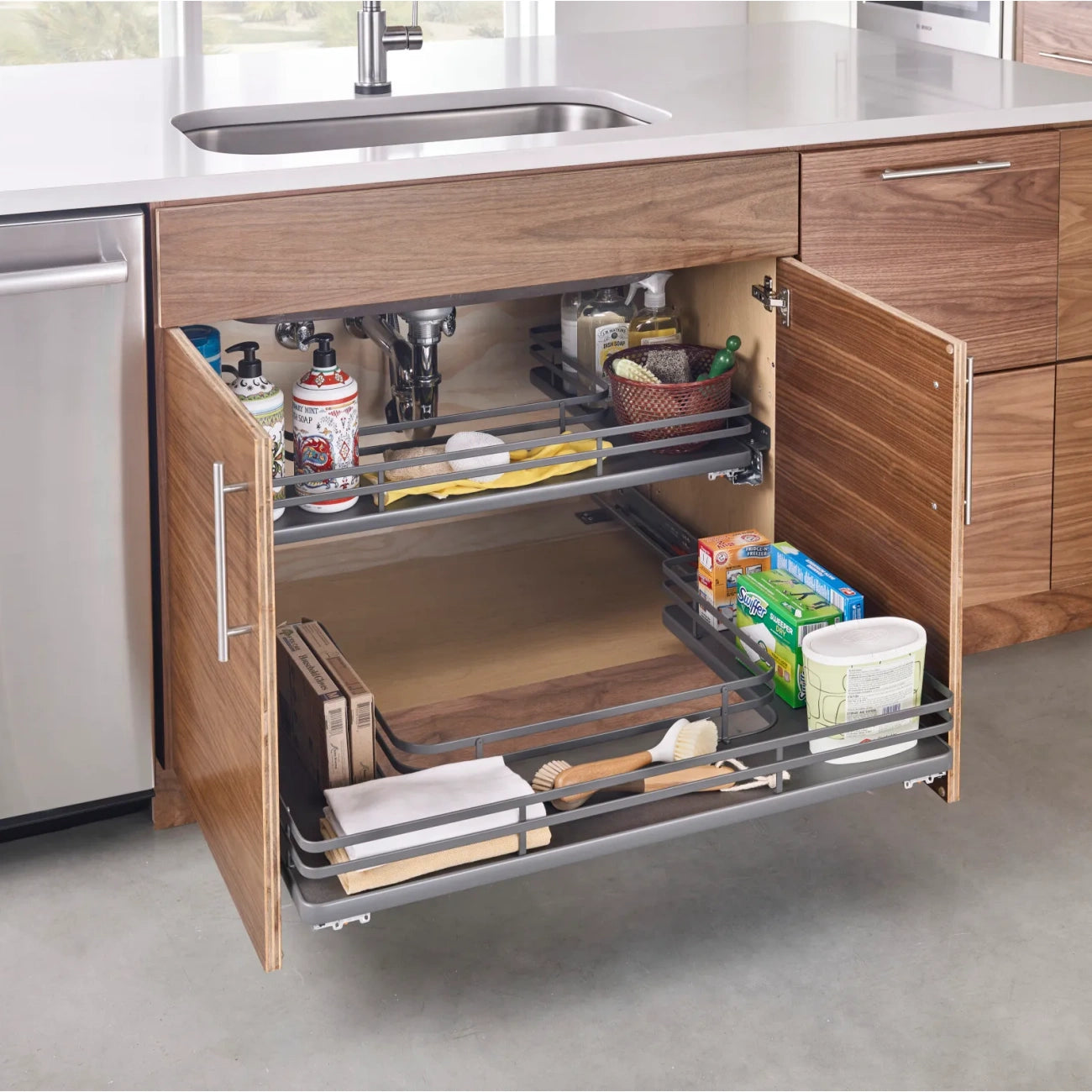 U-Shaped Solid Bottom Shelves