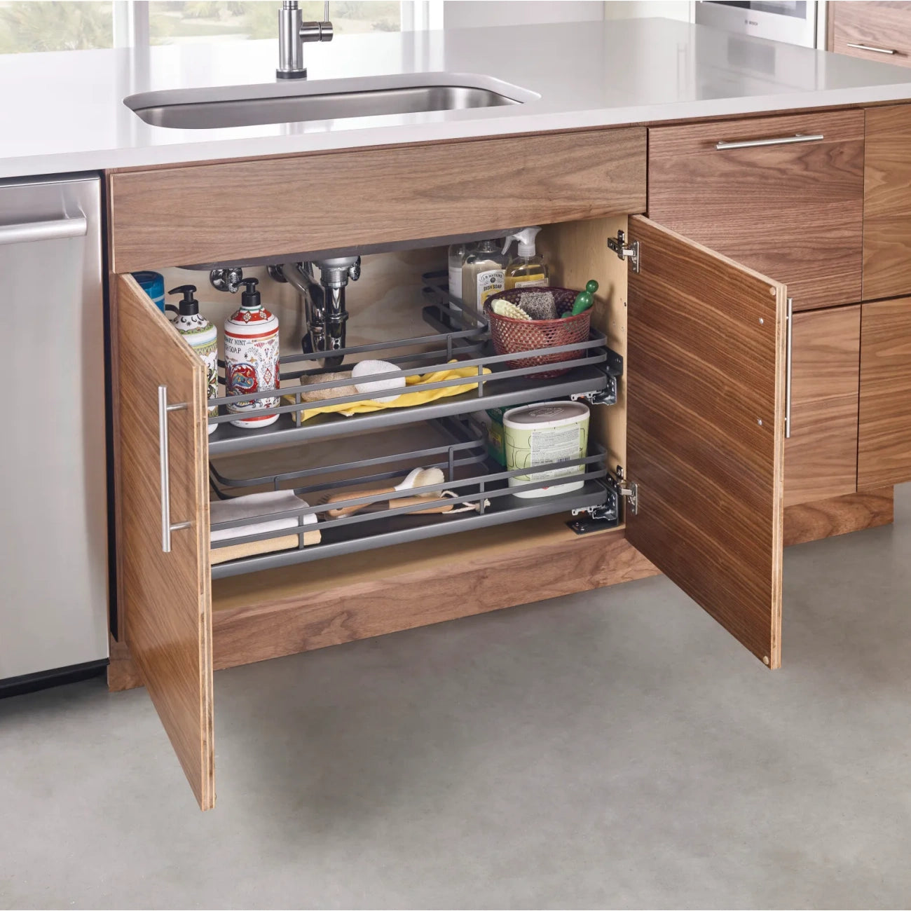 U-Shaped Solid Bottom Shelves