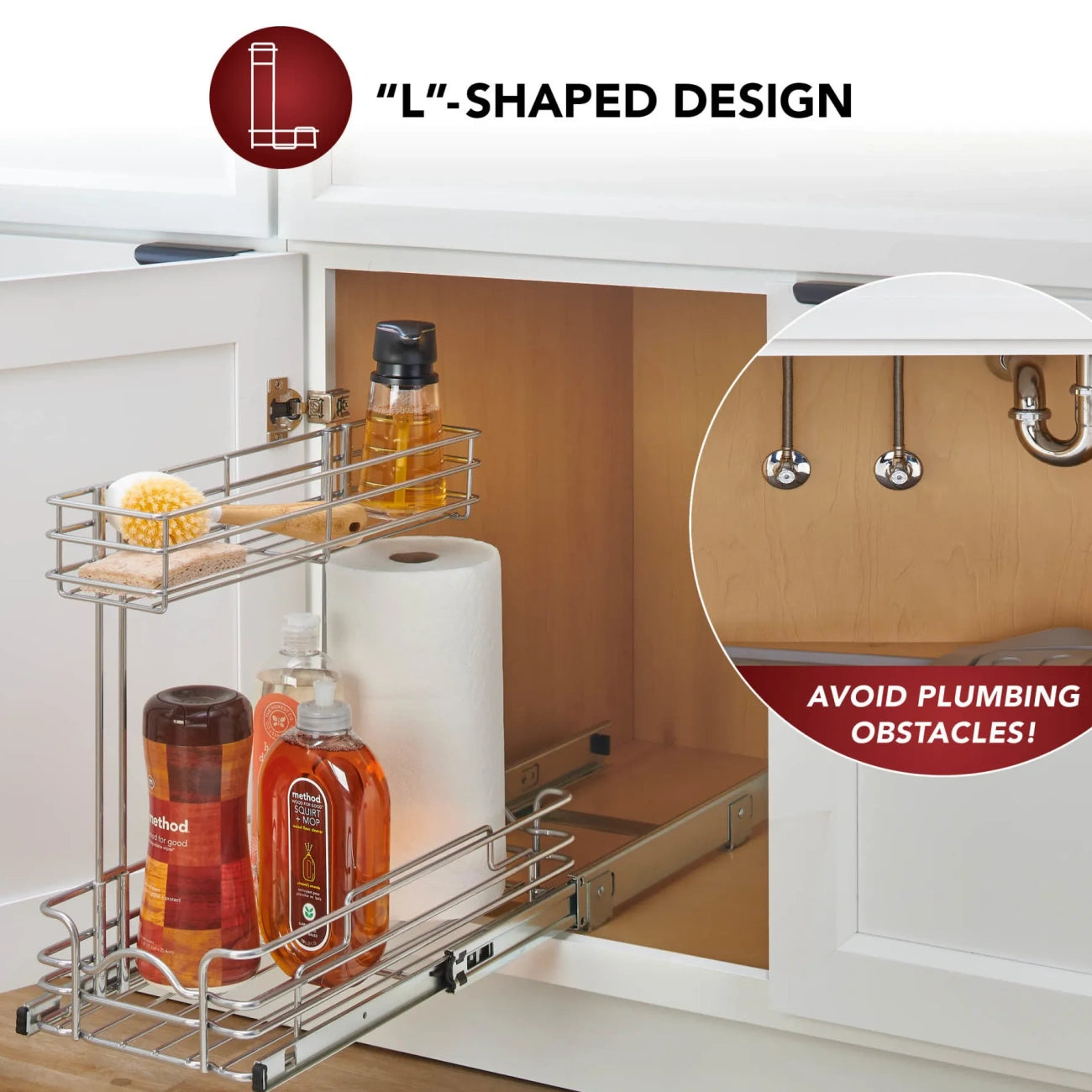 Undersink Steel Wire Pullout Organizer