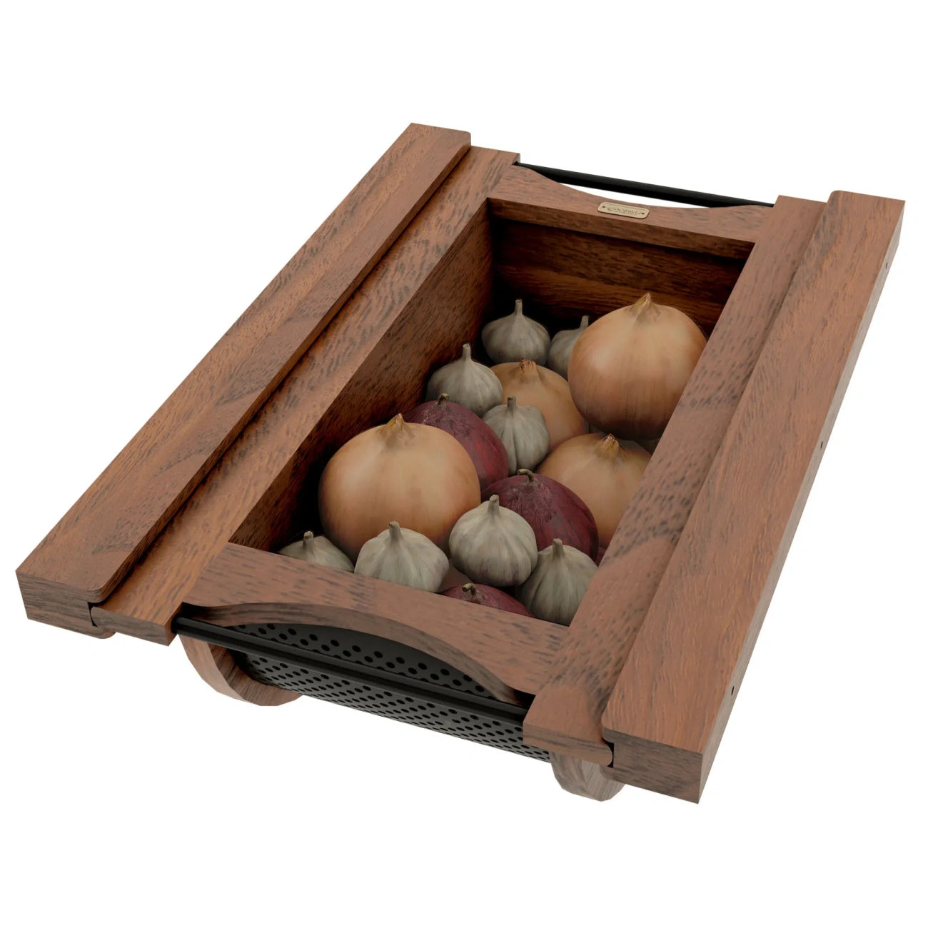 Wood/Stainless-Steel Produce Pullout Baskets
