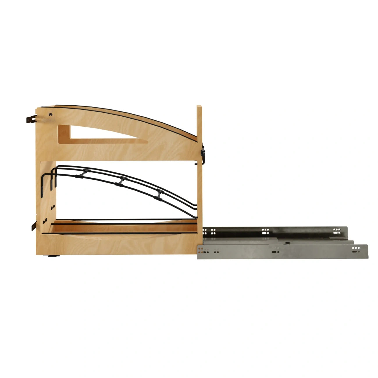 Wood Bakeware Pullout Organizer w/ BLUM Soft-Close and Matte Black Accents