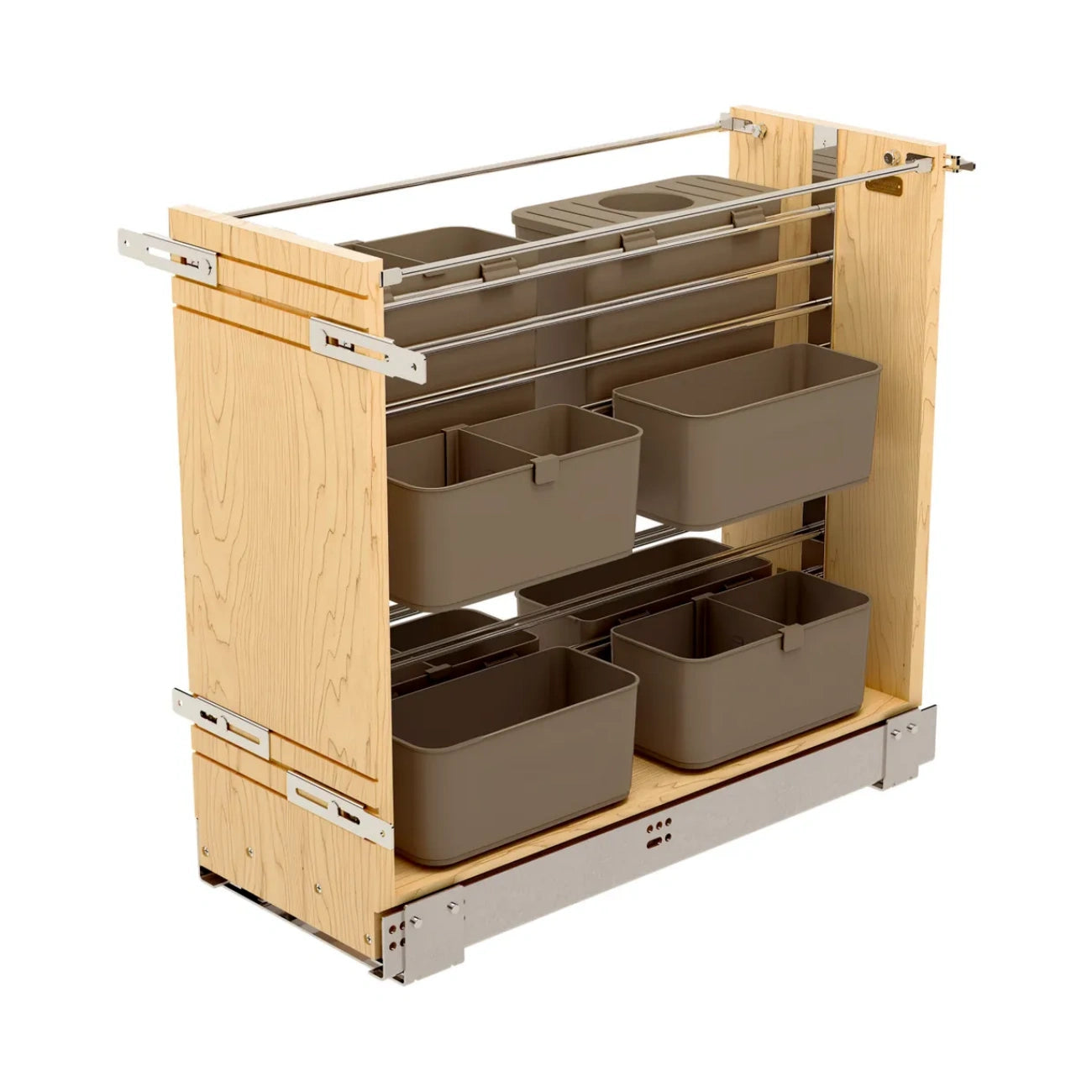 Wood Base Cabinet Modular Pullout Organizer w/ Soft Close