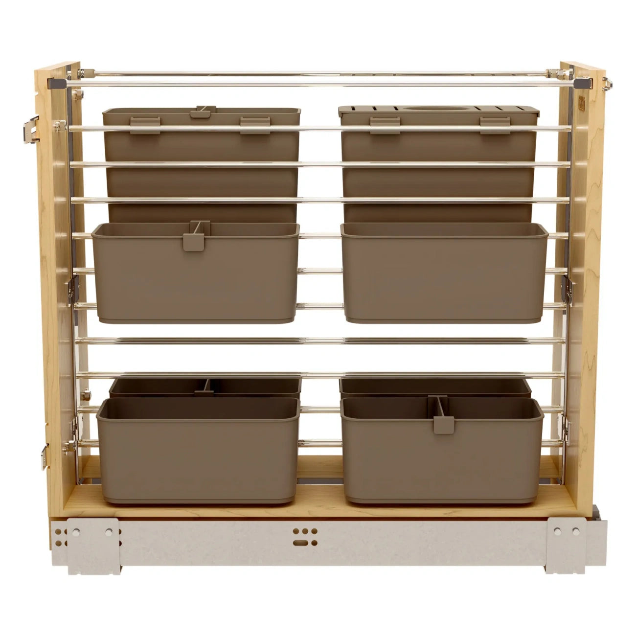 Wood Base Cabinet Modular Pullout Organizer w/ Soft Close