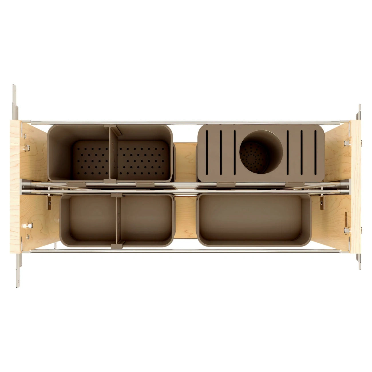 Wood Base Cabinet Modular Pullout Organizer w/ Soft Close