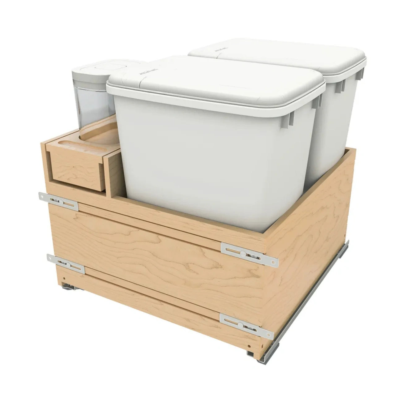 Wood Bottom Mount Waste Container System