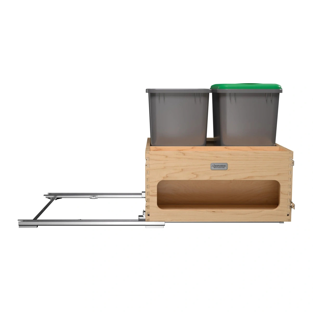 Wood Bottom Mount Waste Management Center w/ Soft-Close