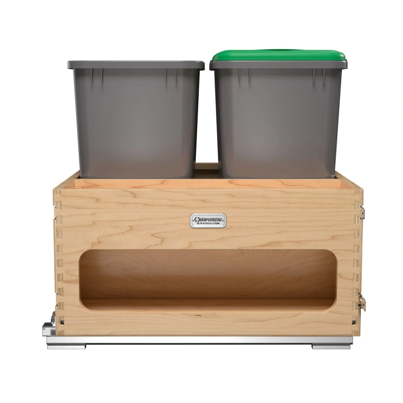 Wood Bottom Mount Waste Management Center w/ Soft-Close
