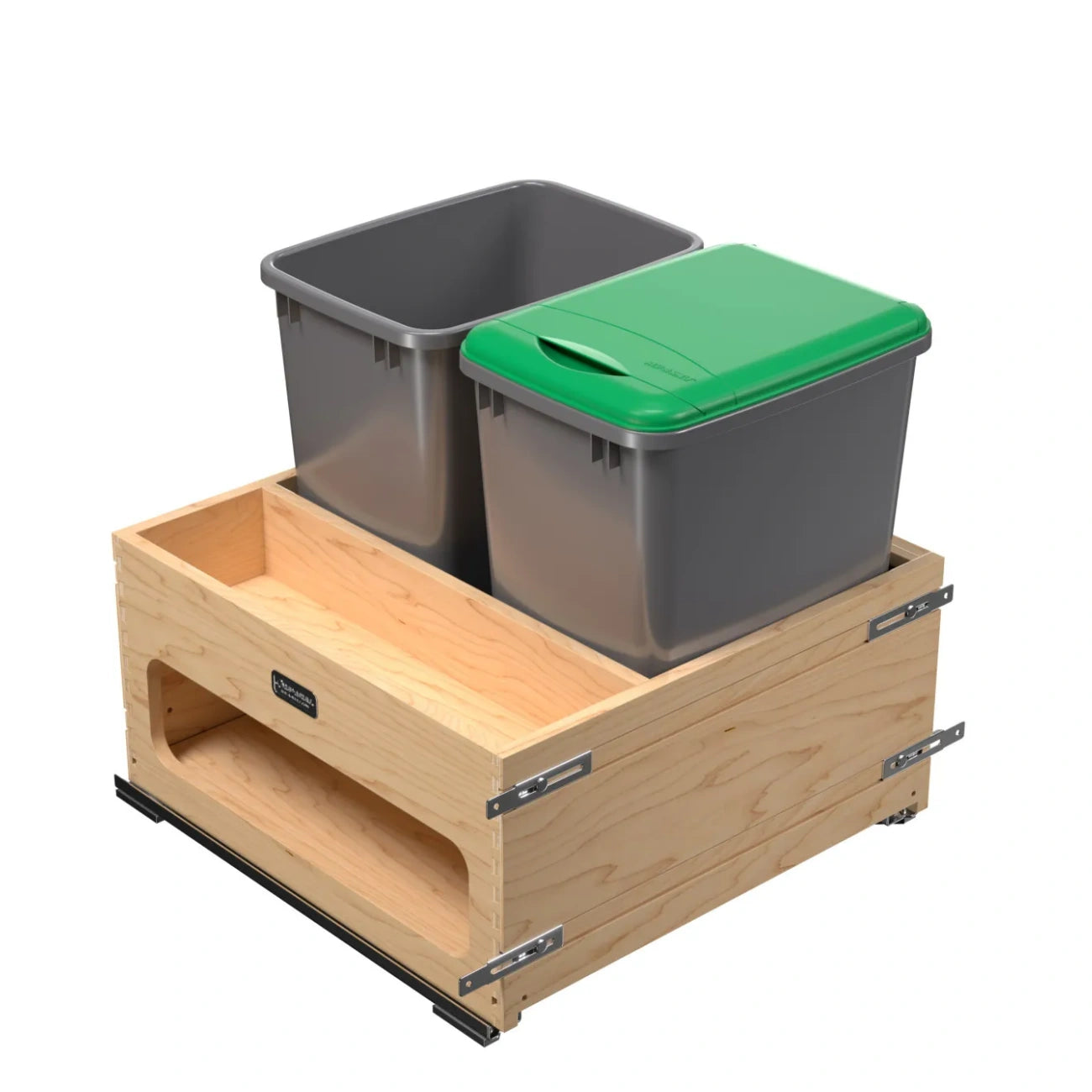 Wood Bottom Mount Waste Management Center w/ Soft-Close