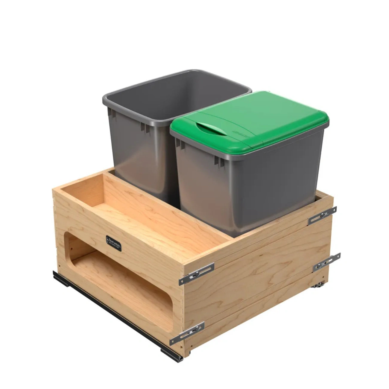Wood Bottom Mount Waste Management Center w/ Soft-Close