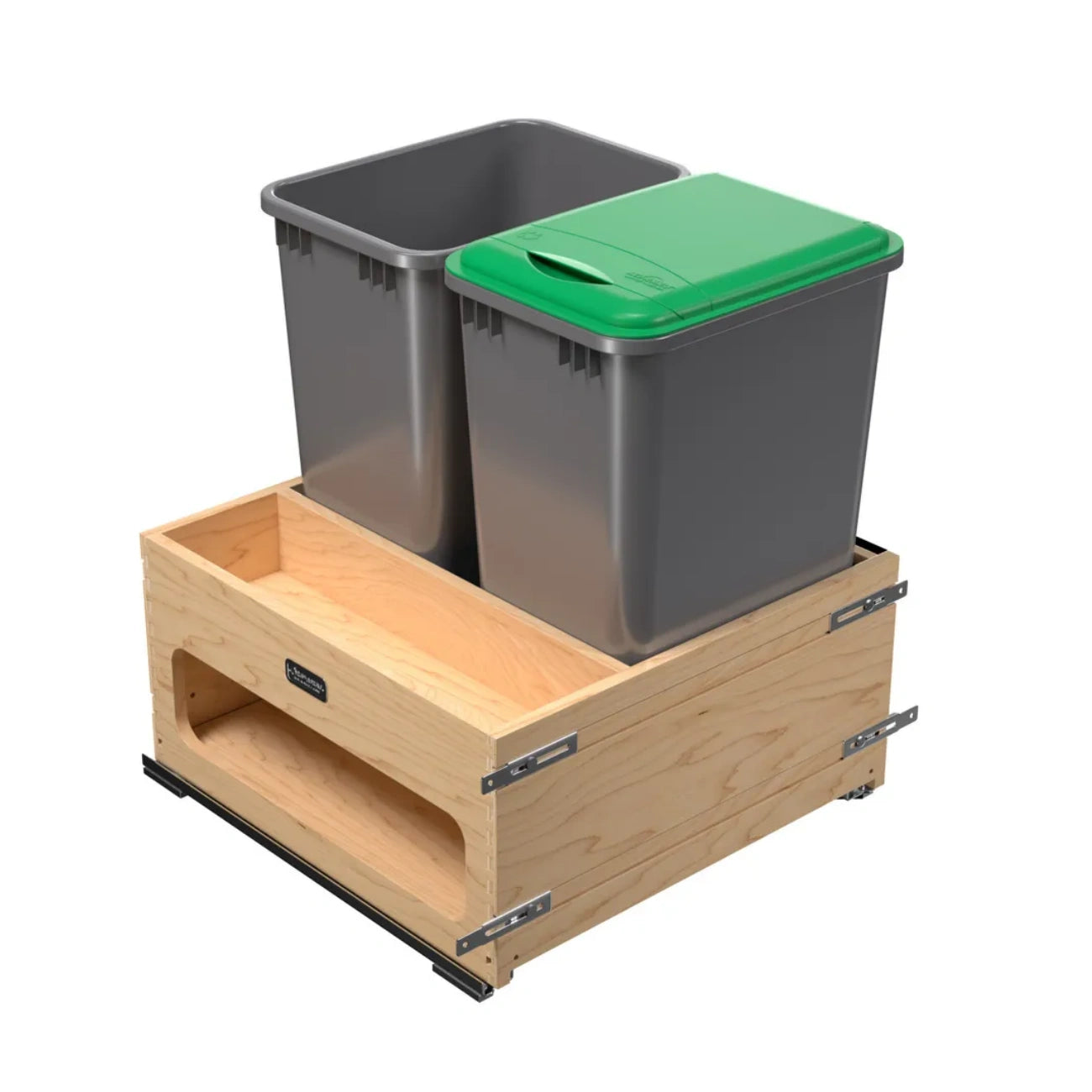 Wood Bottom Mount Waste Management Center w/ Soft-Close