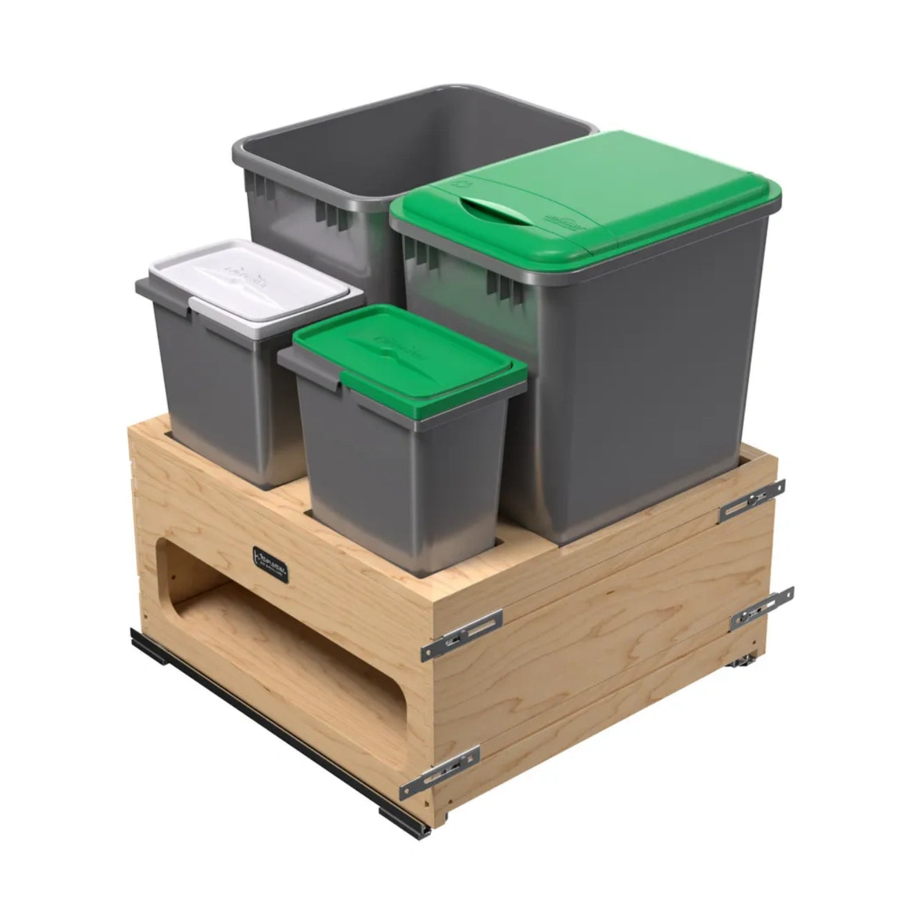 Wood Bottom Mount Waste Management Center w/ Soft-Close
