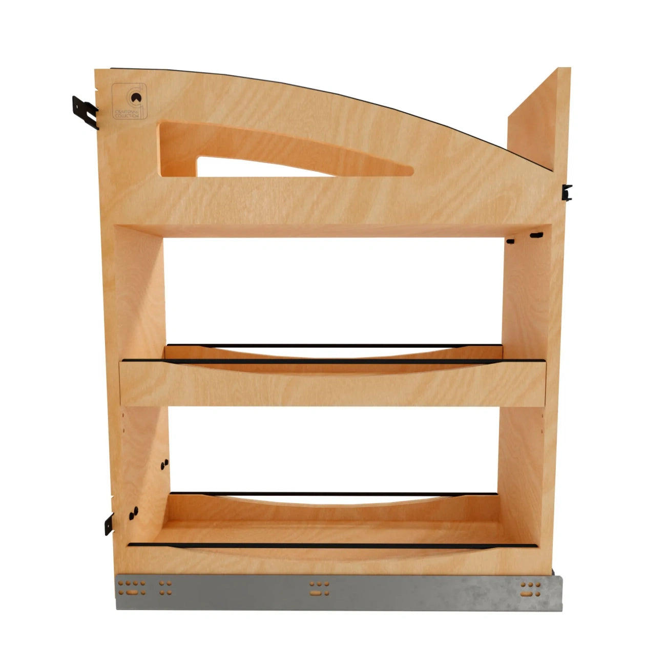 Wood Pullout Organizer w/ BLUM Soft-Close and Matte Black Accents