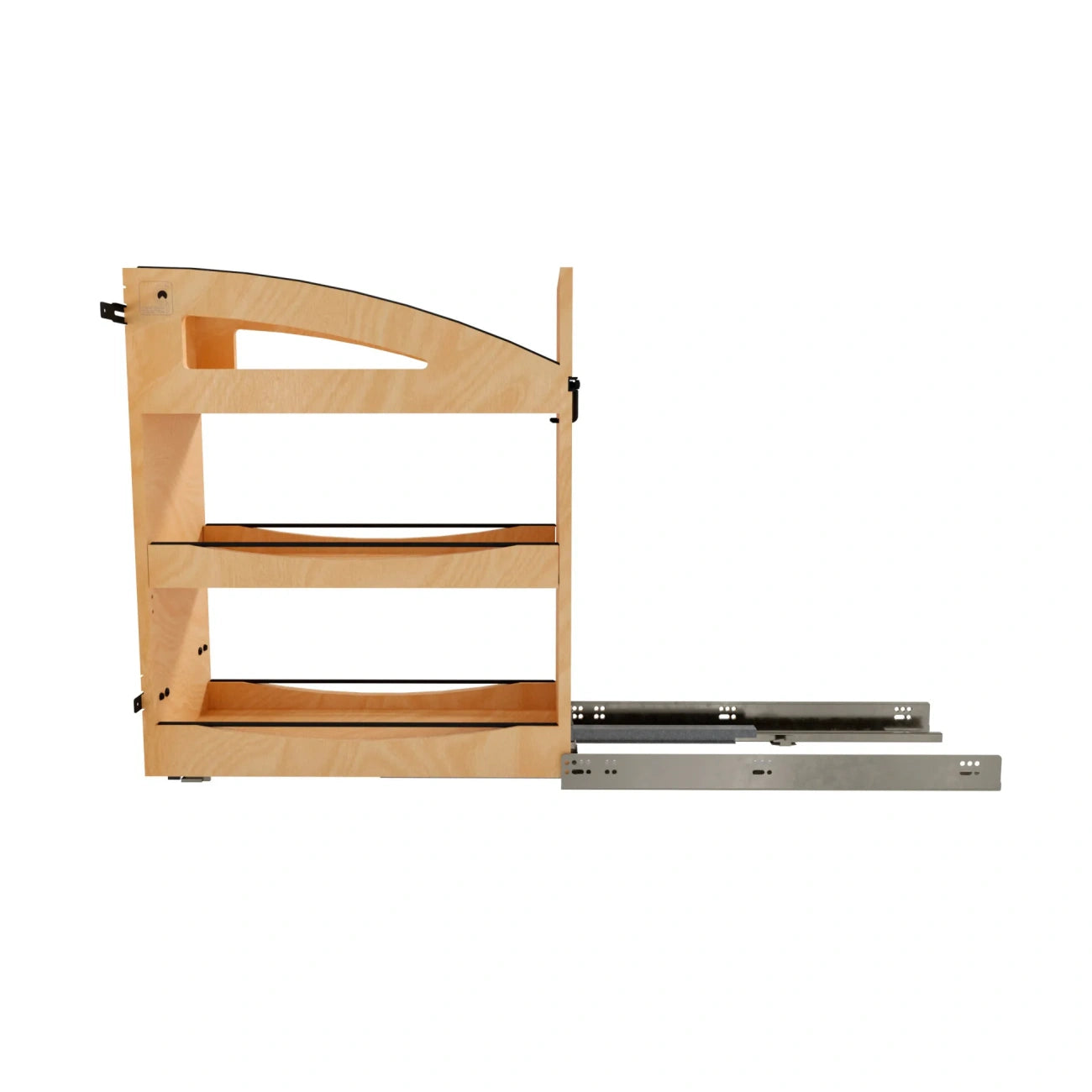 Wood Pullout Organizer w/ BLUM Soft-Close and Matte Black Accents