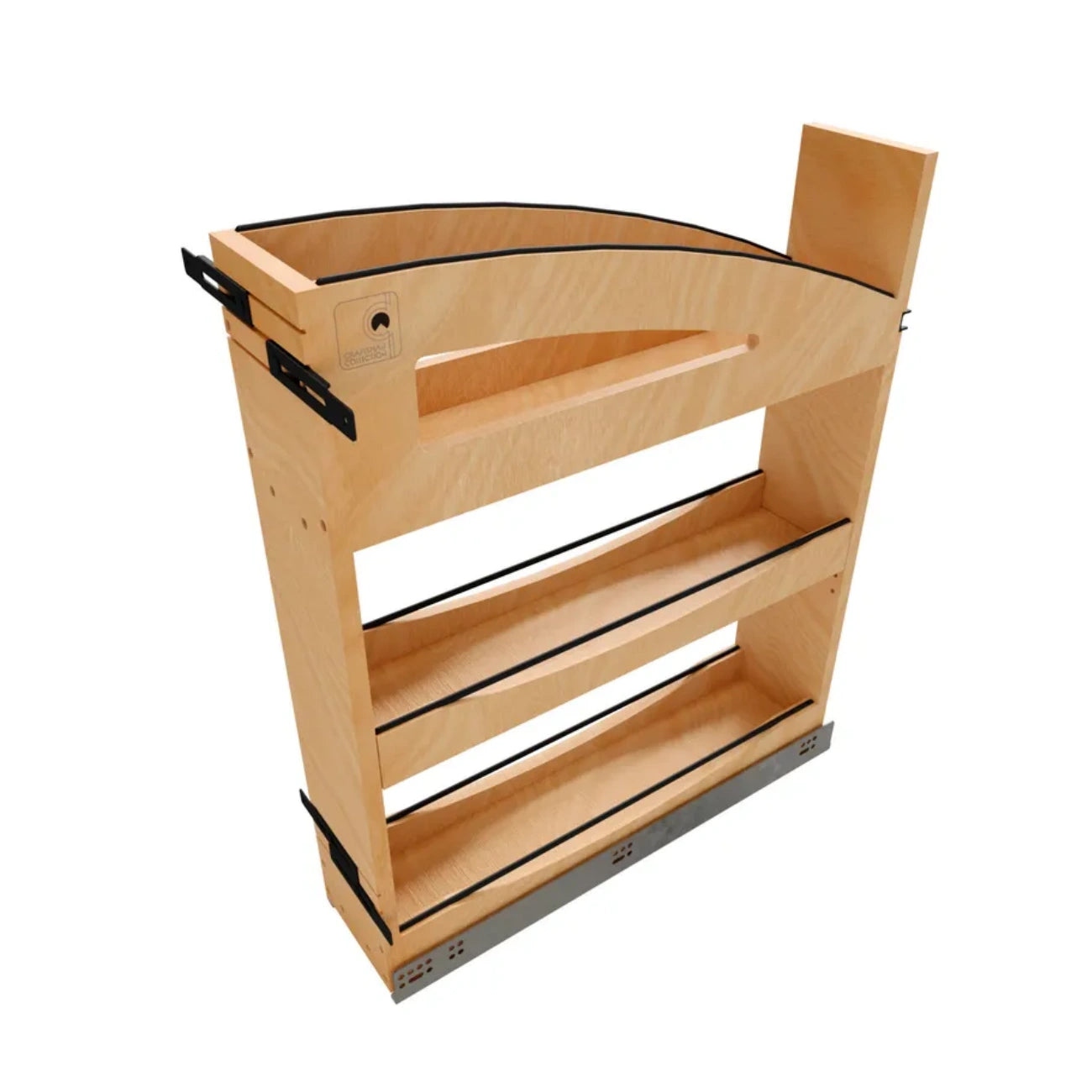 Wood Pullout Organizer w/ BLUM Soft-Close and Matte Black Accents