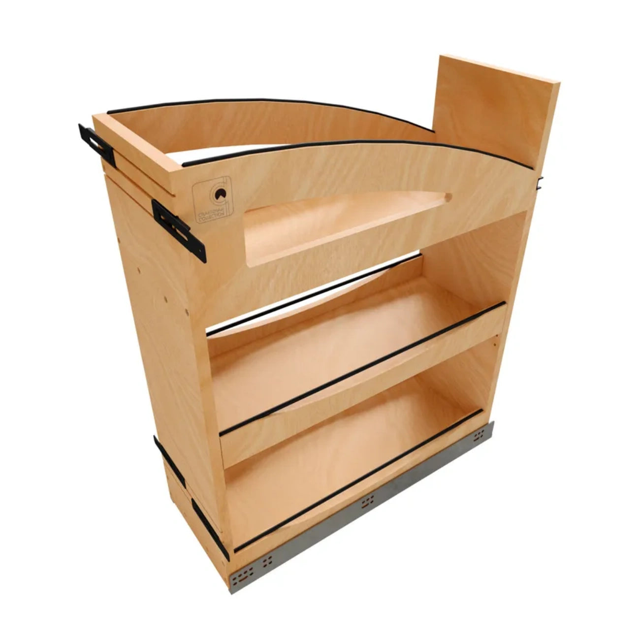 Wood Pullout Organizer w/ BLUM Soft-Close and Matte Black Accents