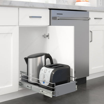 Sliding Adjustable Chrome Wire Storage Basket