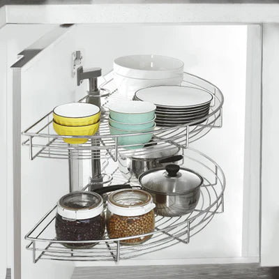 180 Degree Lazy Susan with Wire Revolving Trays