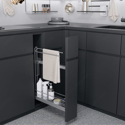 Sliding Basket with Towel Rack