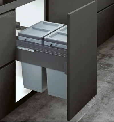 Di Lusso Garbage Bins System - Width 18-1/2 Inches with Plastic Bin Lids