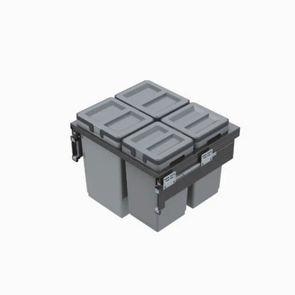 Garbage Bins System - Width 22-1/2 Inches with Plastic Lids