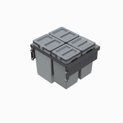 Garbage Bins System - Width 22-1/2 Inches with Plastic Lids