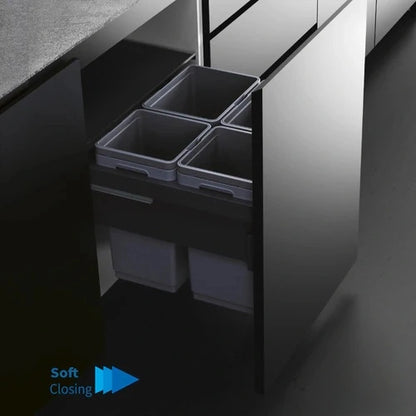 Di Lusso Garbage Bins System - Width 22-1/2 Inches with Build-in Metal Lid