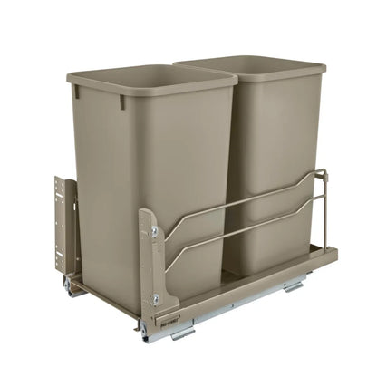 Steel Bottom Mount Pullout Waste Container w/ Soft-Close