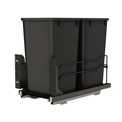 Steel Bottom Mount Pullout Waste Container w/ Soft-Close