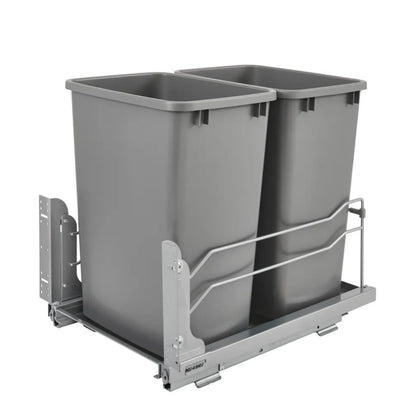 Steel Bottom Mount Pullout Waste Container w/ Soft-Close