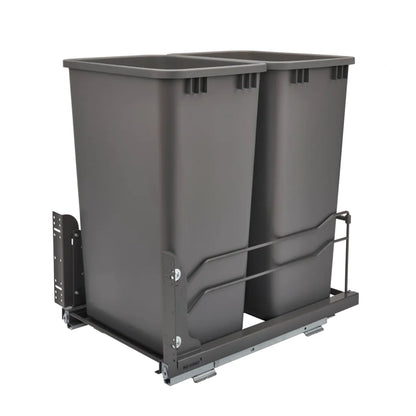Steel Bottom Mount Pullout Waste Container w/ Soft-Close