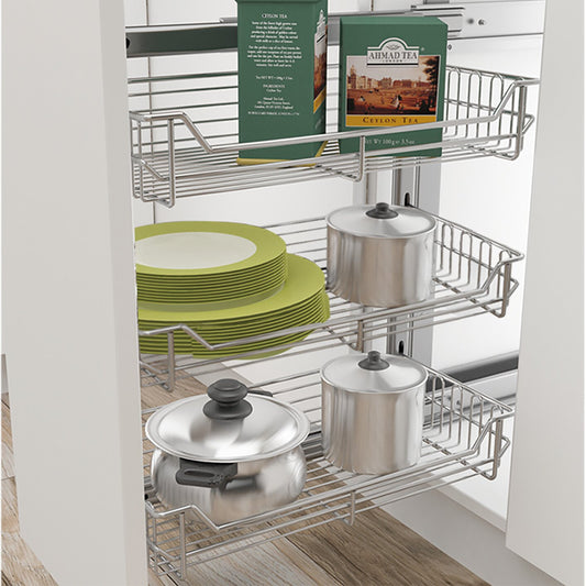 M-Series Space Side Mount Pullout, 200mm, Soft-Close, Chrome