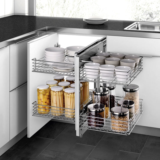 M-Series Universal Corner Pullout, Soft-Close, Chrome Wire