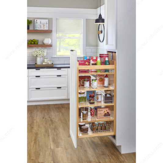 Rev-A-Shelf wood Pull-Out Pantry with slides